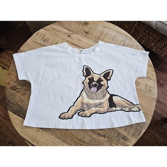 The Crop Stop Tops - The Crop Stop German Shepard Crop Top Women's Size M Rare EUC